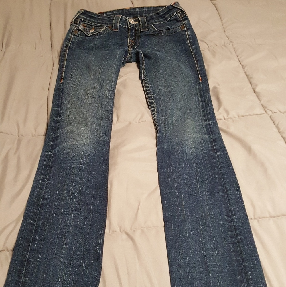 True Religion blue jeans.